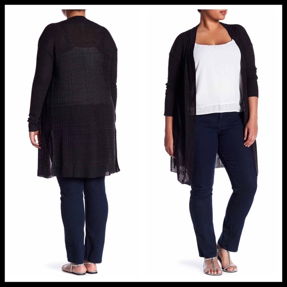 BLACK CARDI LONG LIGHTWEIGHT SUMMER CARDIGAN A2C - Picture 6 of 8